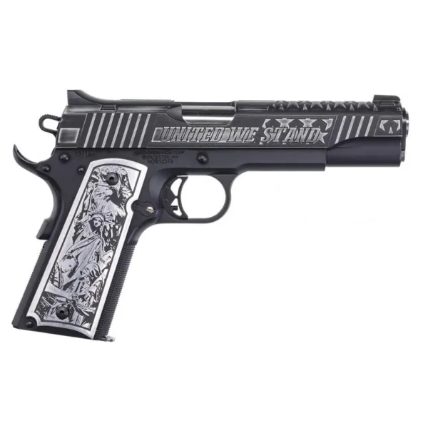 Auto Ordnance 1911 A1 "United We Stand" Handgun .45 ACP 7rd Magazine 5" Barrel Engraved Custom Slide/Grips