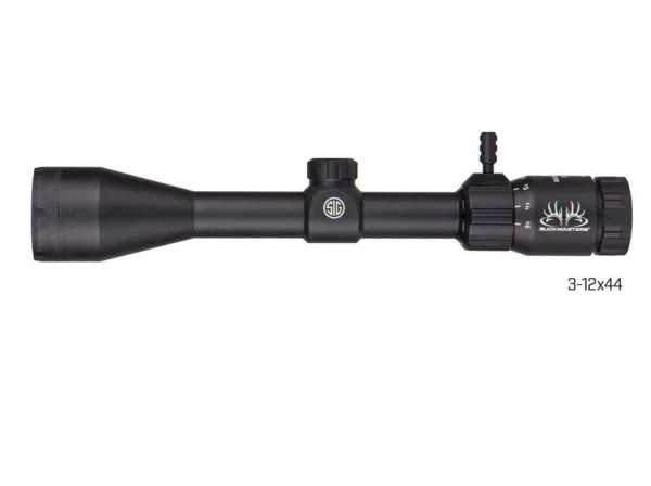 Sig Sauer Buckmasters Rifle Scope 3-12x44mm 1" SFP BDC Reticle - Black