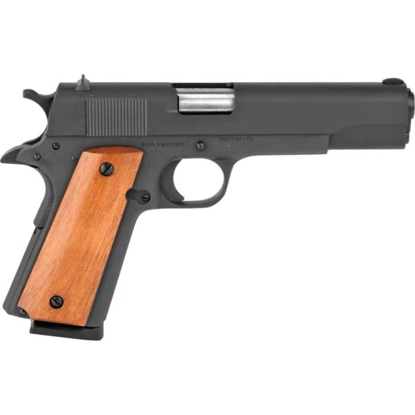 Rock Island M 1911 GI Standard Handgun .45 ACP 8/rd Magazine 5" Barrel Black with Wood Grips MA/MD/CA Compliant