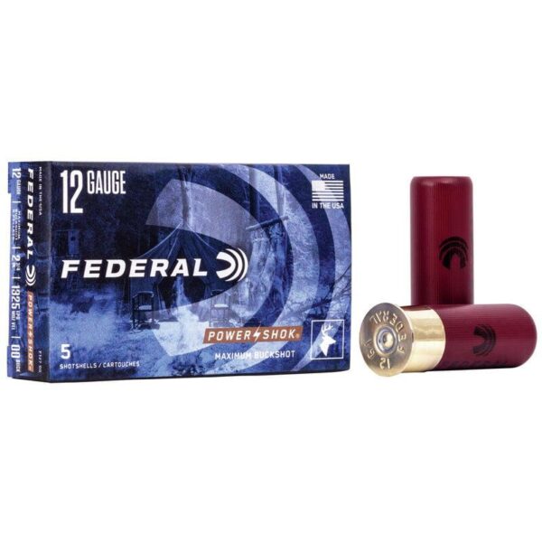 Federal Power-Shok 12ga 2-3/4" 9 plts #00 1325 fps 5/ct