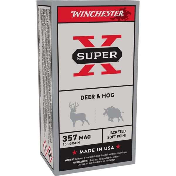 Winchester Super-X Handgun Ammunition .357 Mag 158 gr. JSP 1235 fps 50/ct