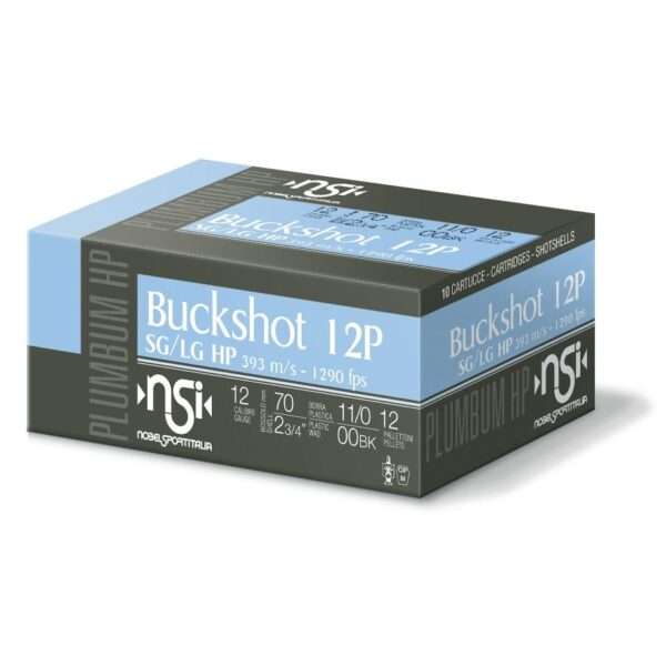 Noble Sport Plumbum Buckshot Shotshells 12 ga 2-3/4" 12 pellet 1290 fps #00 10/ct