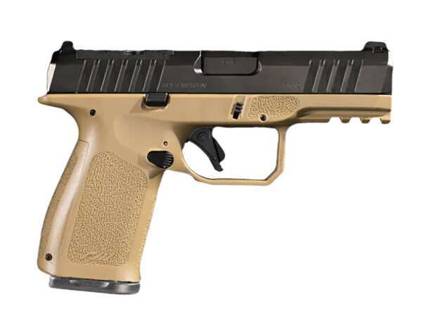 Rost Martin RM1CFDEOSP10CA RM1C *CA Compliant 9mm 10+1 4" Black Steel Barrel, Black Tenifer Optic Ready/Serrated Steel Slide, Flat Dark Earth Polymer Frame w/Picatinny Rail, Textured Grip